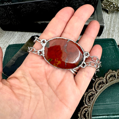 The Colossal Collection - Red Jasper Crystal Bracelet Fine Silver / One of a Kind