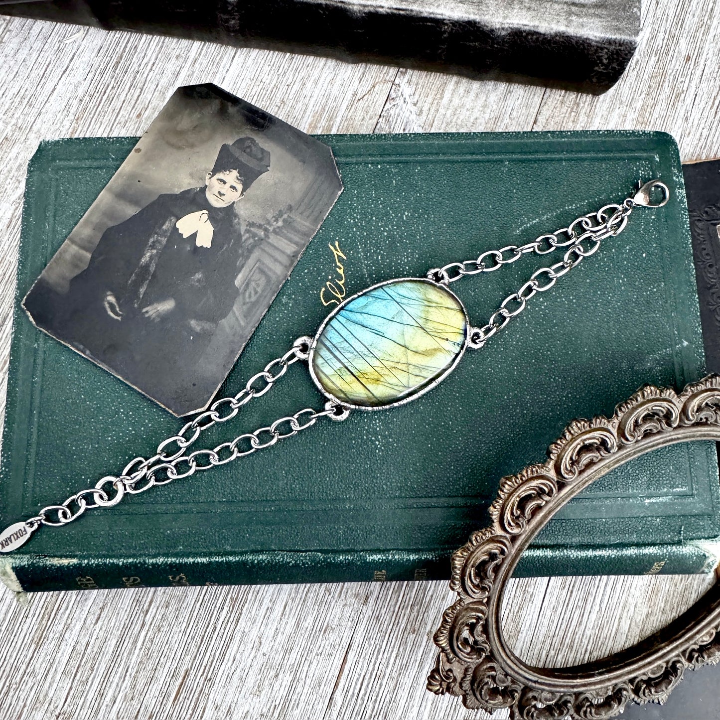 The Colossal Collection - Labradorite Crystal Bracelet Fine Silver / One of a Kind