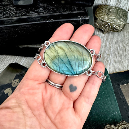 The Colossal Collection - Labradorite Crystal Bracelet Fine Silver / One of a Kind