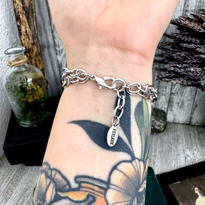 The Colossal Collection - Fossilized Palm Root Crystal Bracelet Fine Silver / One of a Kind