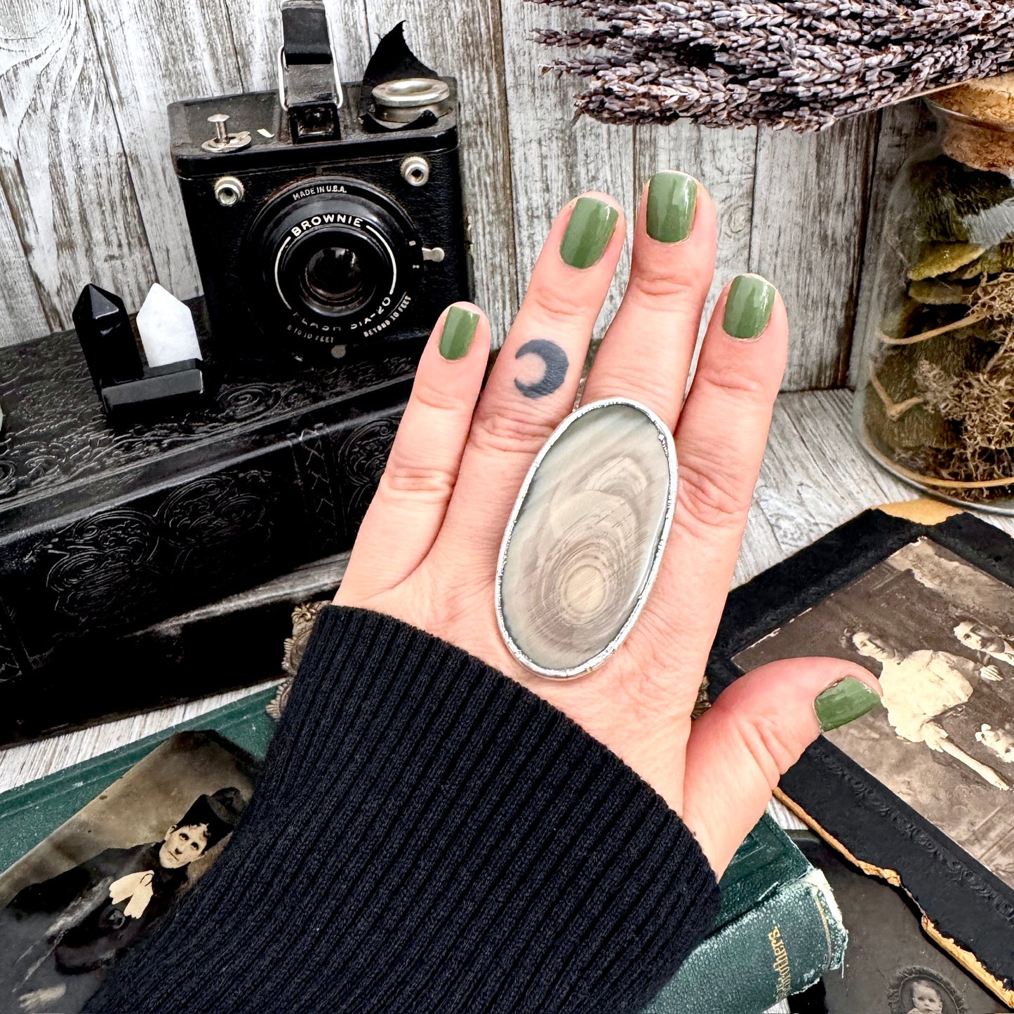 The Colossal Collection - Imperial Jasper Ring in Fine Silver Size 10 / One of a Kind