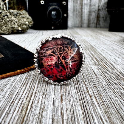 Road To Nowhere - Dive Bar Graffiti Ring Fine Silver Size 10.5 / One of a Kind