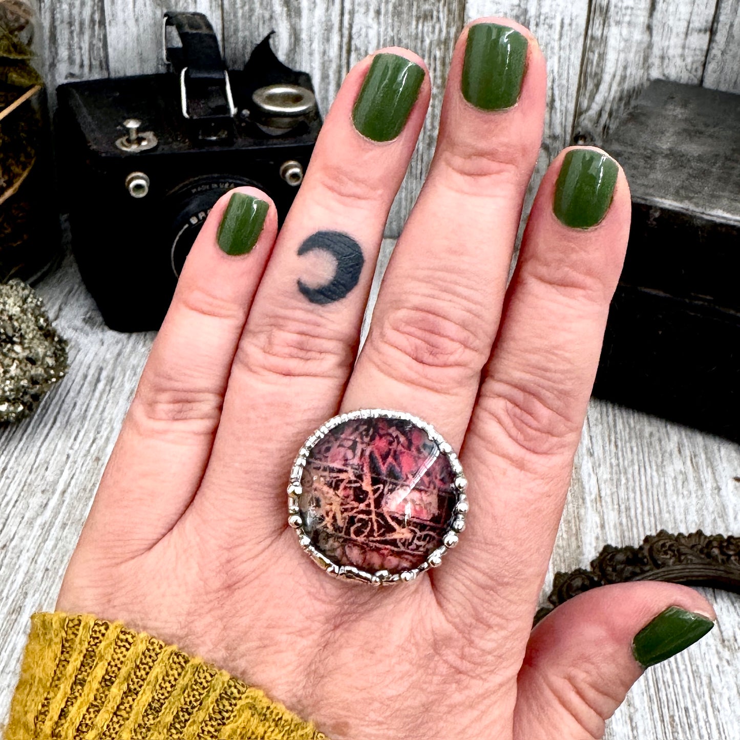 Road To Nowhere - Dive Bar Graffiti Ring Fine Silver Size 10.5 / One of a Kind