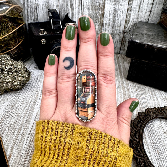 Road To Nowhere  - Vintage Slot Machine Ring Fine Silver Size 9 / One of a Kind