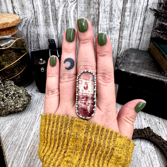 Road To Nowhere  - Vintage Bar / Deer Taxidermy Ring Fine Silver Size 10 / One of a Kind