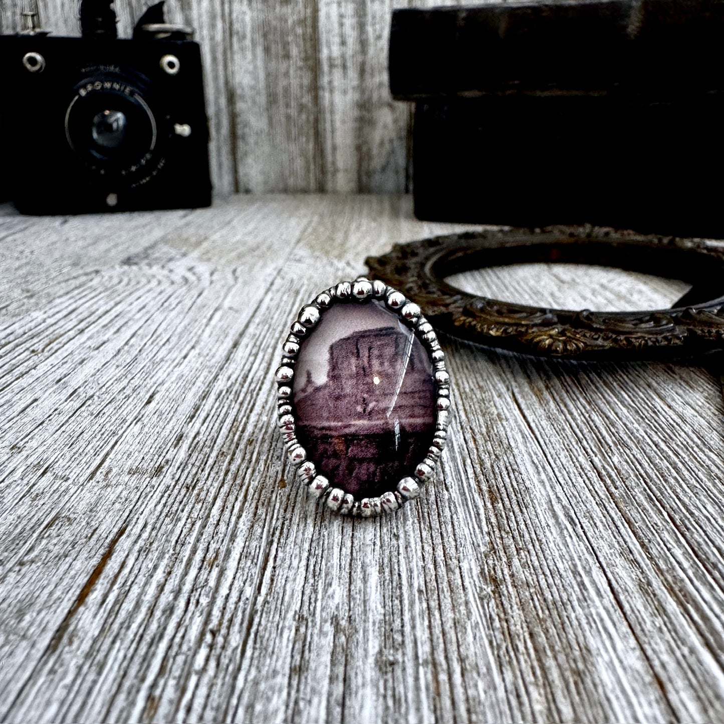 Road To Nowhere - Cowboy on Horse / Desert Ring Fine Silver Size 9.5 / One of a Kind