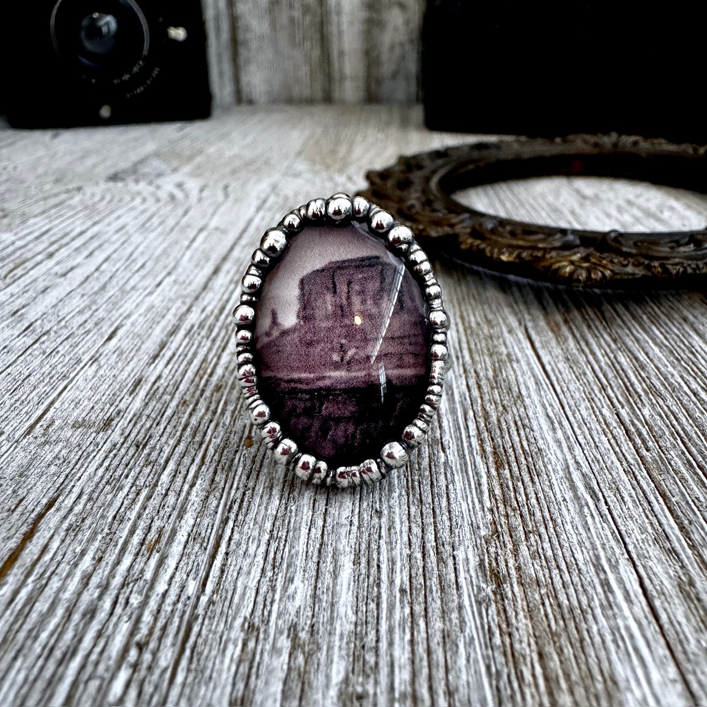 Road To Nowhere - Cowboy on Horse / Desert Ring Fine Silver Size 9.5 / One of a Kind