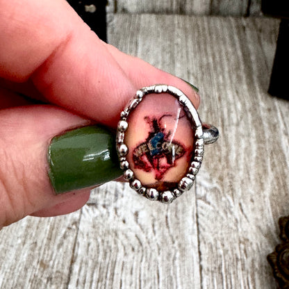 Road To Nowhere  - Cowboy Road Sign Side Ring Fine Silver Size 8 / One of a Kind