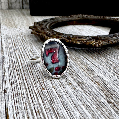 Road To Nowhere - Lucky Number 7 Slot Machine Ring Fine Silver Size 8.5 / One of a Kind