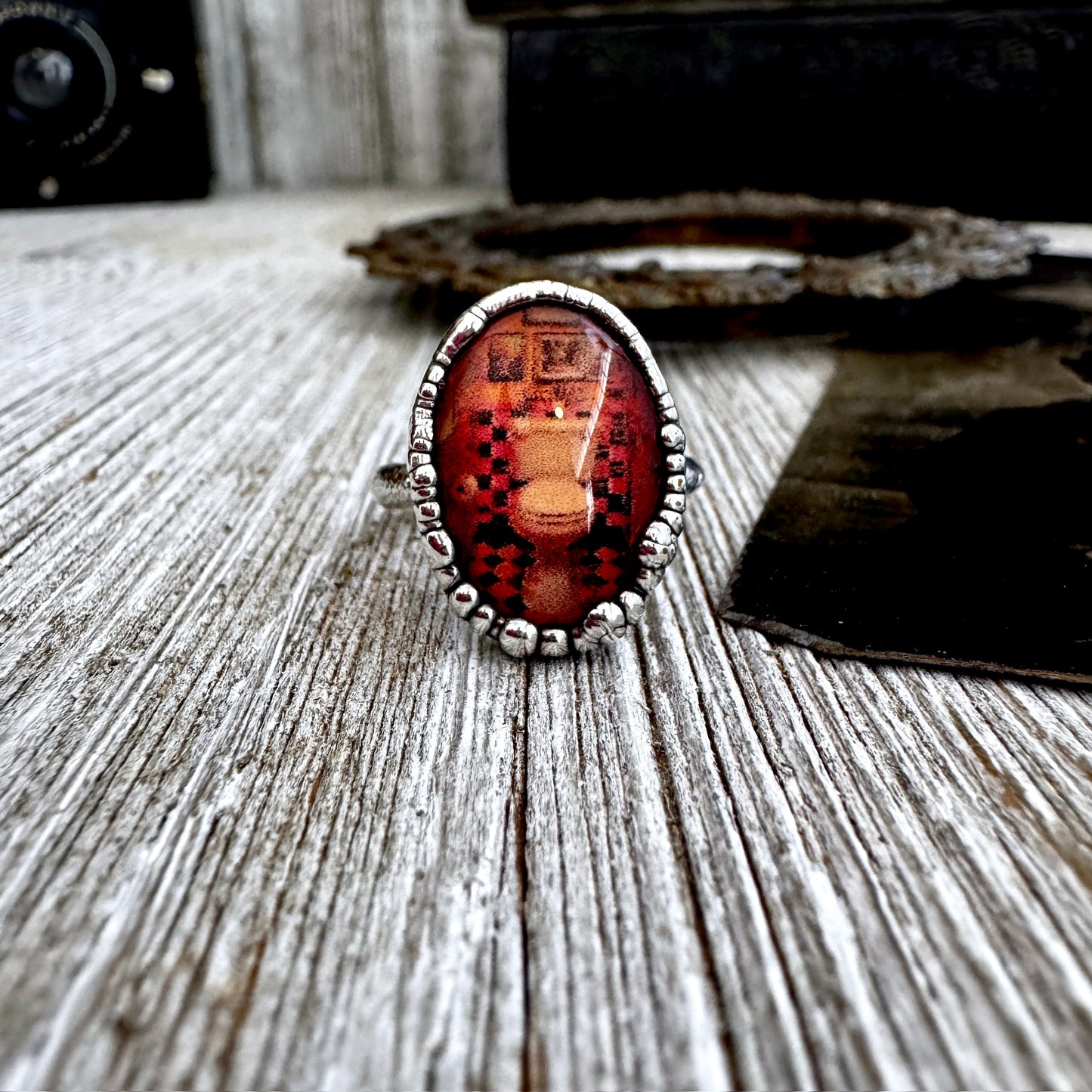 Road To Nowhere - Vintage Dive Bar Toilet Ring Fine Silver Size 7.5 / One of a Kind