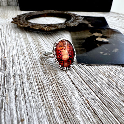 Road To Nowhere - Vintage Dive Bar Toilet Ring Fine Silver Size 7.5 / One of a Kind