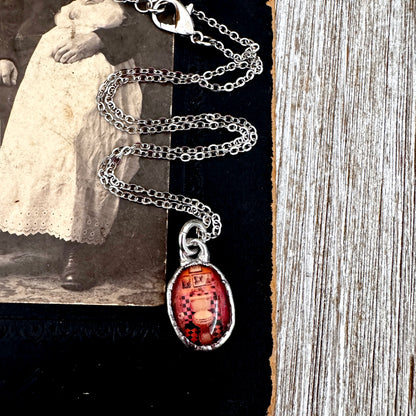 Road To Nowhere - Vintage Dive Bar Bathroom Toilet Necklace Fine Silver - One of a Kind