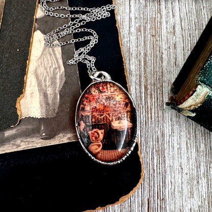 Road To Nowhere - Vintage Dive Bar Bathroom Graffiti Necklace Fine Silver - One of a Kind