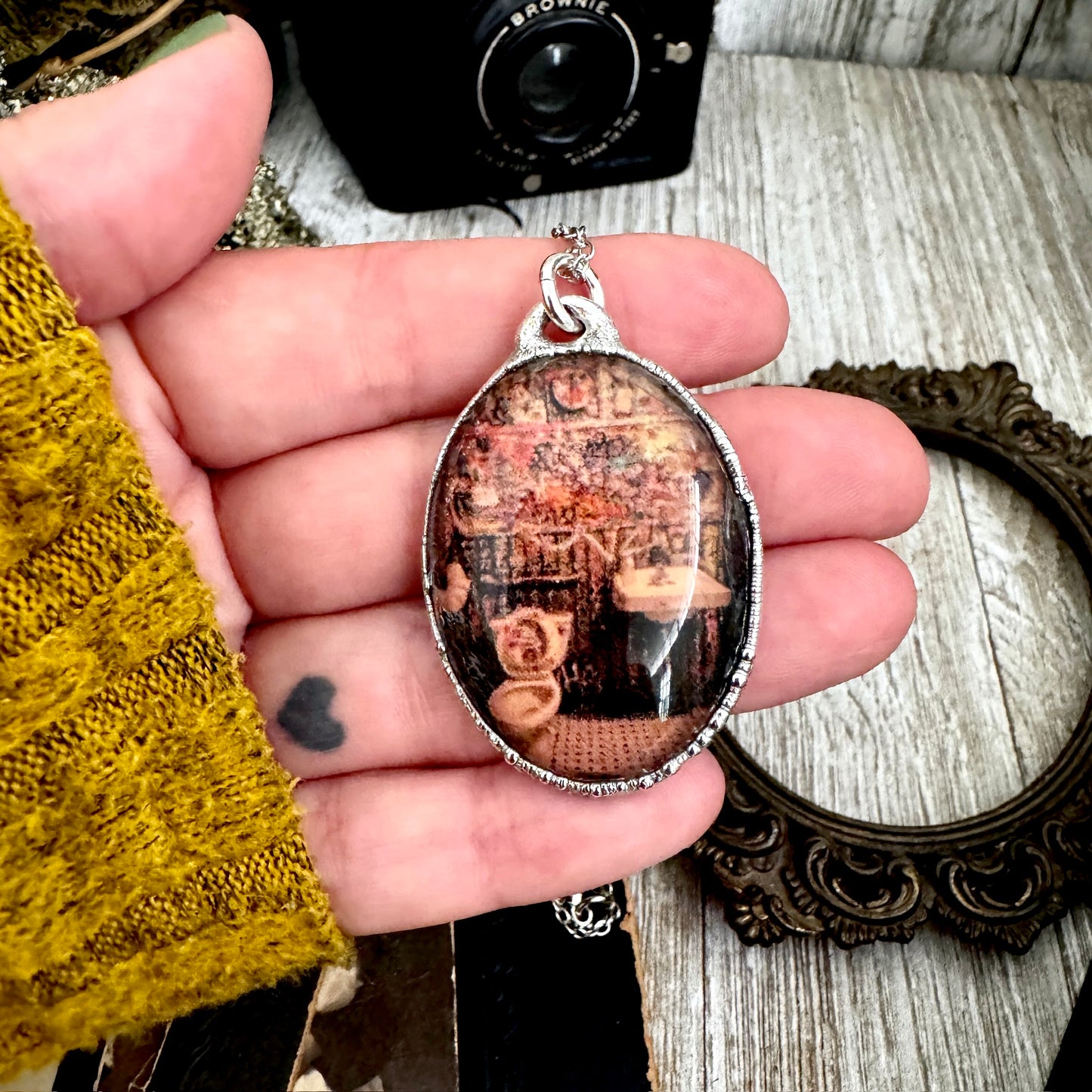Road To Nowhere - Vintage Dive Bar Bathroom Graffiti Necklace Fine Silver - One of a Kind