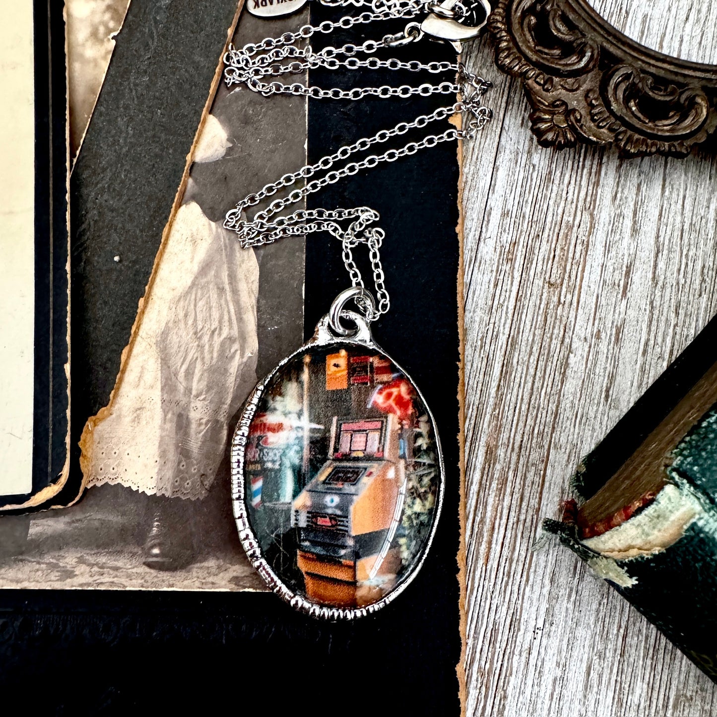 Road To Nowhere - Vintage Slot Machine Necklace Fine Silver - One of a Kind
