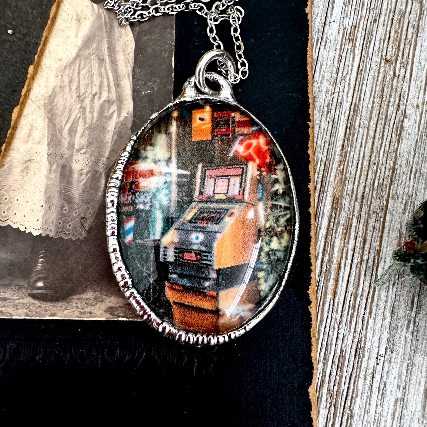 Road To Nowhere - Vintage Slot Machine Necklace Fine Silver - One of a Kind
