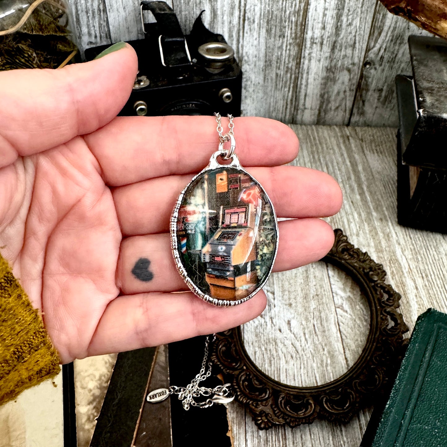 Road To Nowhere - Vintage Slot Machine Necklace Fine Silver - One of a Kind