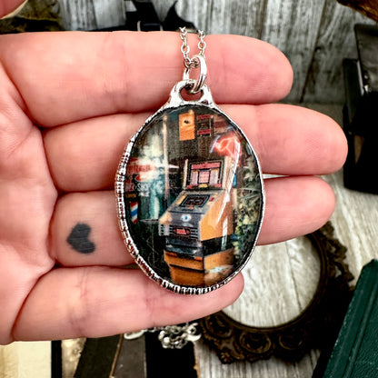 Road To Nowhere - Vintage Slot Machine Necklace Fine Silver - One of a Kind