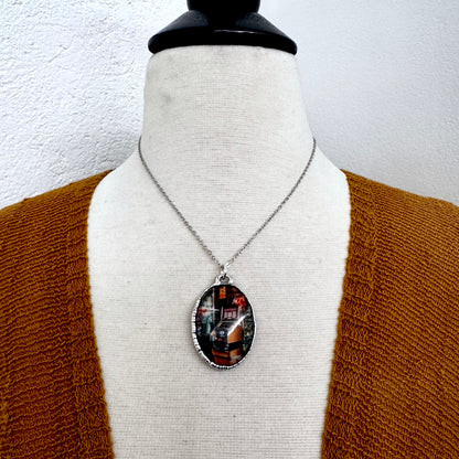 Road To Nowhere - Vintage Slot Machine Necklace Fine Silver - One of a Kind