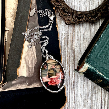 Road To Nowhere - Vintage Tea Cup Necklace Fine Silver - One of a Kind