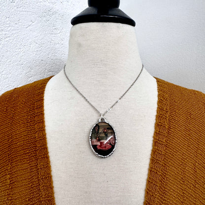 Road To Nowhere - Vintage Tea Cup Necklace Fine Silver - One of a Kind