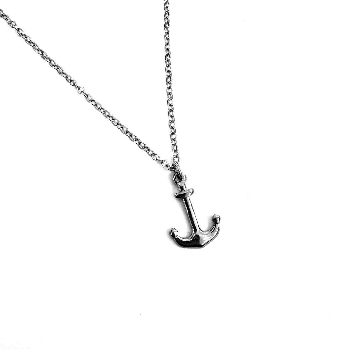 Anchor Charm stainless steel pendant necklace from the Lucky Charm Bar at Foxlark