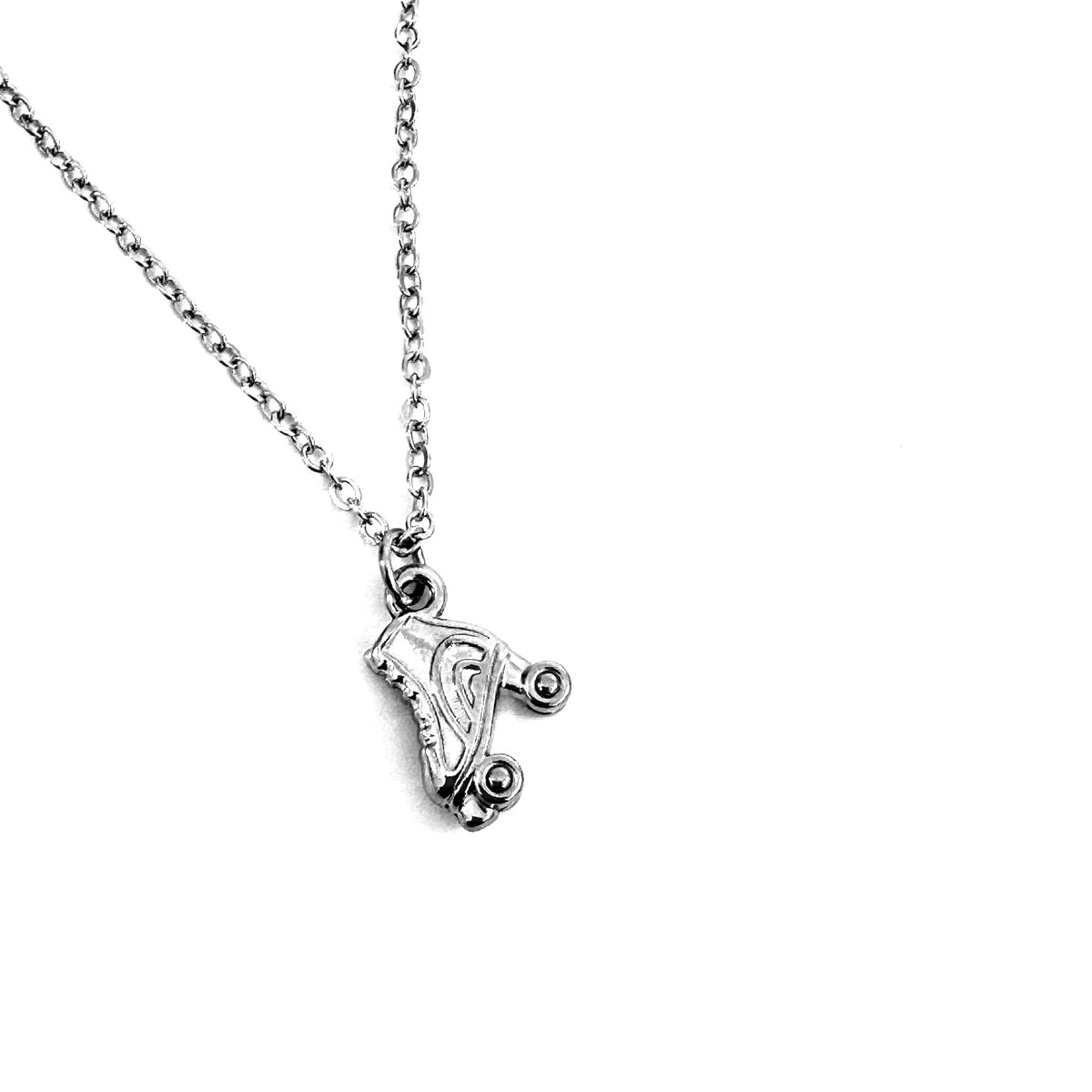 Roller Skate Charm stainless steel pendant necklace from the Lucky Charm Bar at Foxlark
