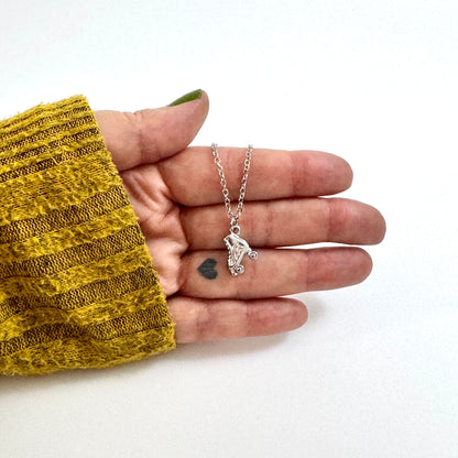 Roller Skate Charm stainless steel pendant necklace from the Lucky Charm Bar at Foxlark