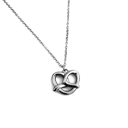 Pretzel Charm stainless steel pendant necklace from the Lucky Charm Bar at Foxlark