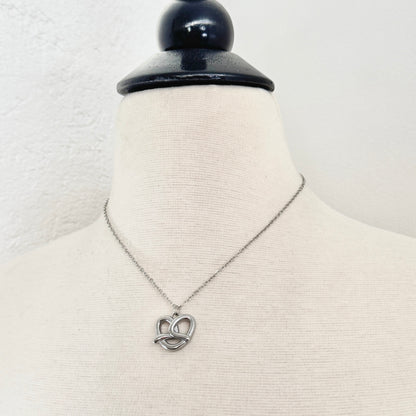 Pretzel Charm stainless steel pendant necklace from the Lucky Charm Bar at Foxlark