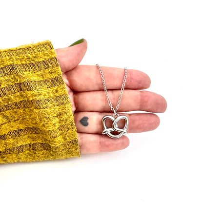 Pretzel Charm stainless steel pendant necklace from the Lucky Charm Bar at Foxlark