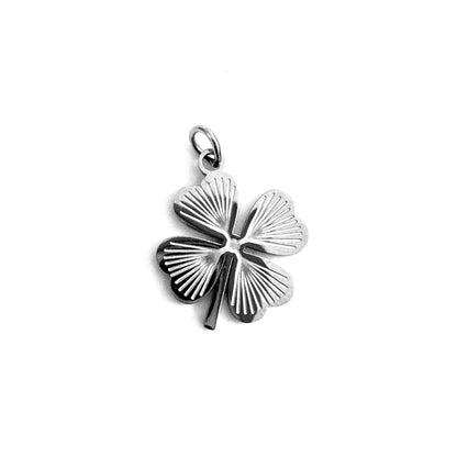 Four Leaf Clover Charm stainless steel lucky pendant necklace from the Lucky Charm Bar at Foxlark
