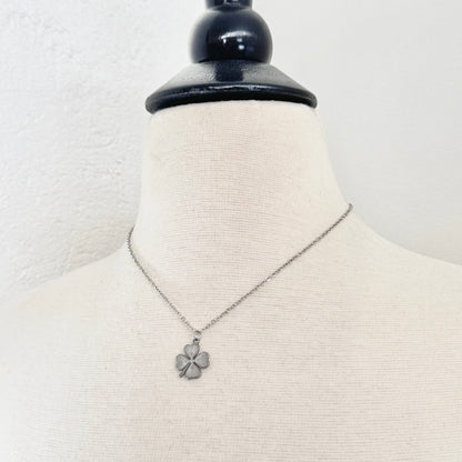 Four Leaf Clover Charm stainless steel lucky pendant necklace from the Lucky Charm Bar at Foxlark