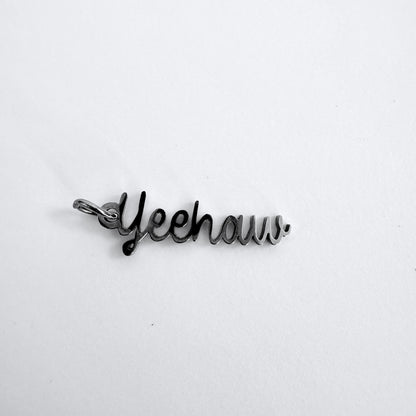 Yeehaw Charm stainless steel western pendant necklace from the Lucky Charm Bar at Foxlark