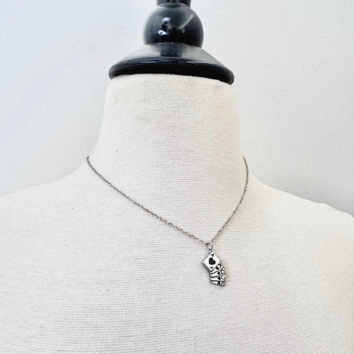 Playing Cards Charm stainless steel pendant necklace from the Lucky Charm Bar at Foxlark