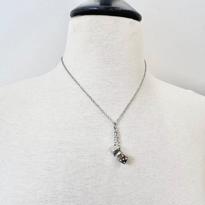 Dice Charm stainless steel lucky pendant necklace from the Lucky Charm Bar at Foxlark