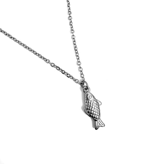 Fish Charm stainless steel pendant necklace from the Lucky Charm Bar at Foxlark