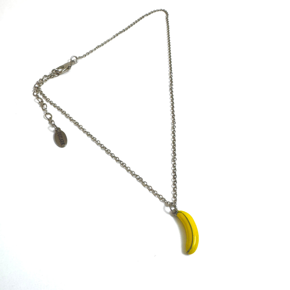 Banana Charm stainless steel pendant necklace from the Lucky Charm Bar at Foxlark