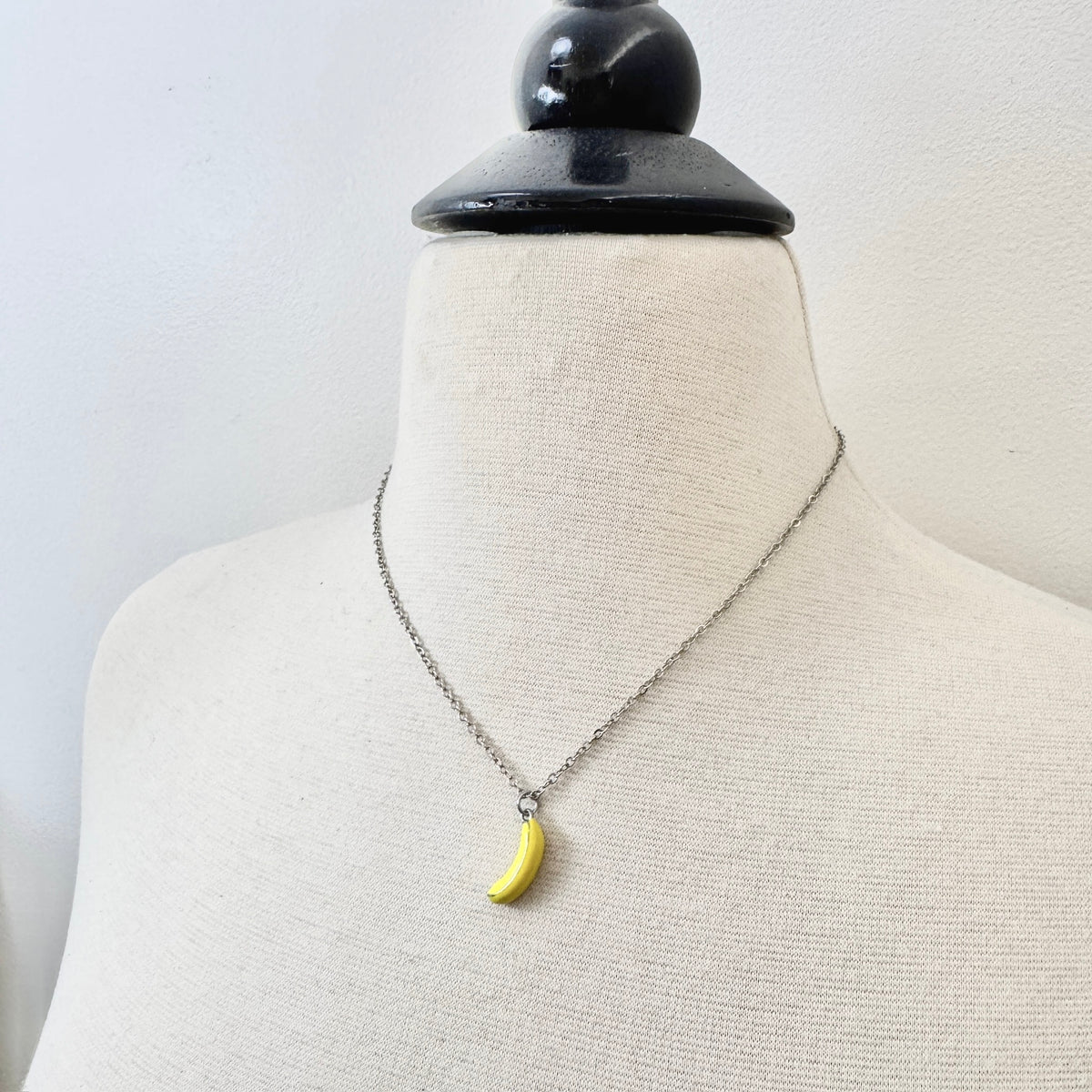 Banana Charm stainless steel pendant necklace from the Lucky Charm Bar at Foxlark
