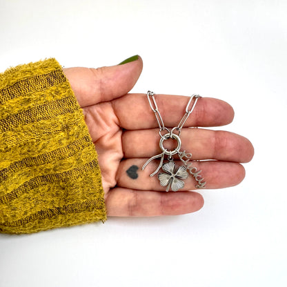 The Everyone's Obsessed Charm Collector Necklace - Paperclip Carabiner Chain from the Lucky Charm Bar by Foxlark