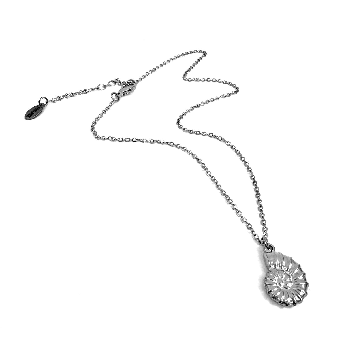 Nautilus Shell Charm stainless steel pendant necklace from the Lucky Charm Bar at Foxlark