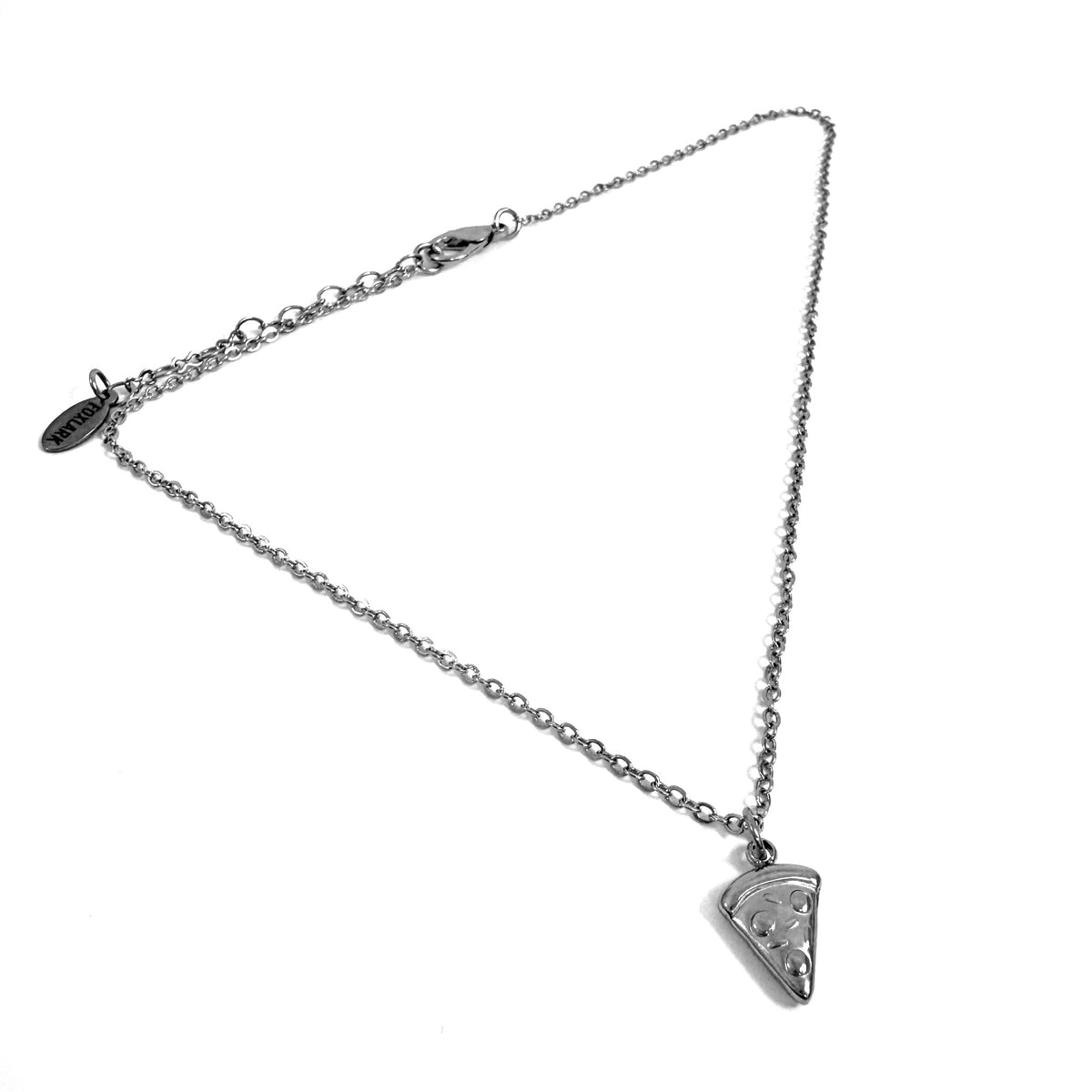 Pizza Slice Charm stainless steel pendant necklace from the Lucky Charm Bar at Foxlark