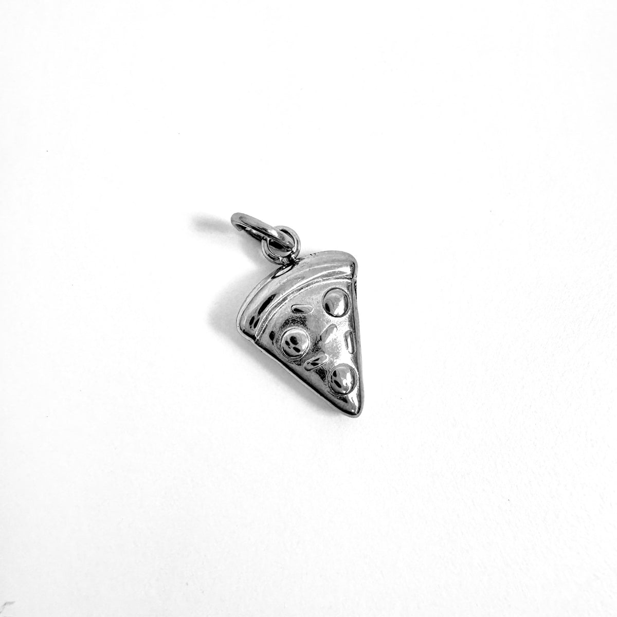 Pizza Slice Charm stainless steel pendant necklace from the Lucky Charm Bar at Foxlark