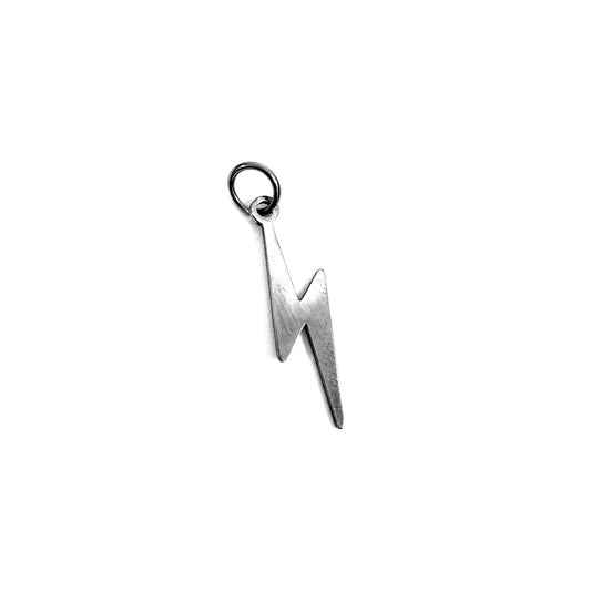 Foxtark Lightning Bolt Charm pendant, dainty necklace accessory with a striking lightning bolt design, perfect for jewelry charms.