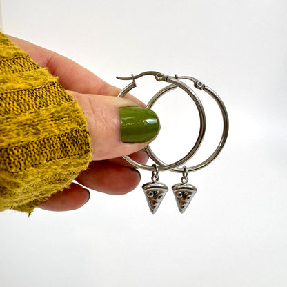 The Everyday Charm Collector Hoop Earrings - Round Tube Stainless Steel Earring Hoops from the Lucky Charm Bar by Foxlark