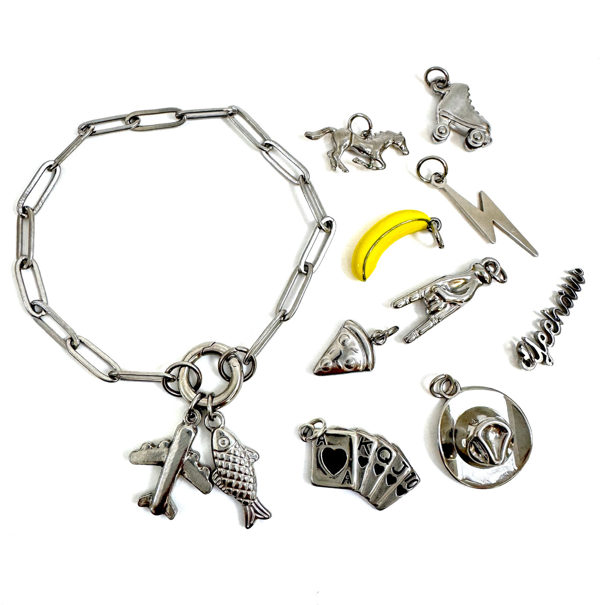 The Load-It-Up Charm Collector Bracelet - Paperclip Carabiner Chain from the Lucky Charm Bar by Foxlark