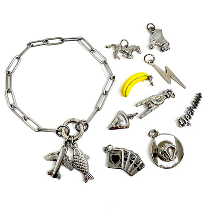 The Load-It-Up Charm Collector Bracelet - Paperclip Carabiner Chain from the Lucky Charm Bar by Foxlark