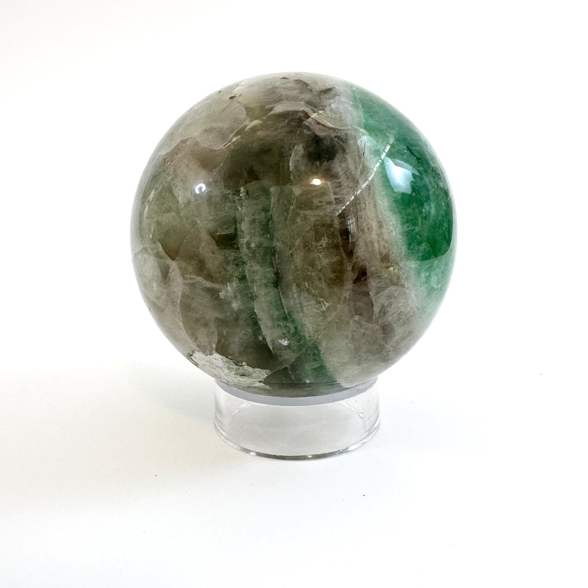 Large Green Fluorite Crystal Ball / FoxlarkCrystals