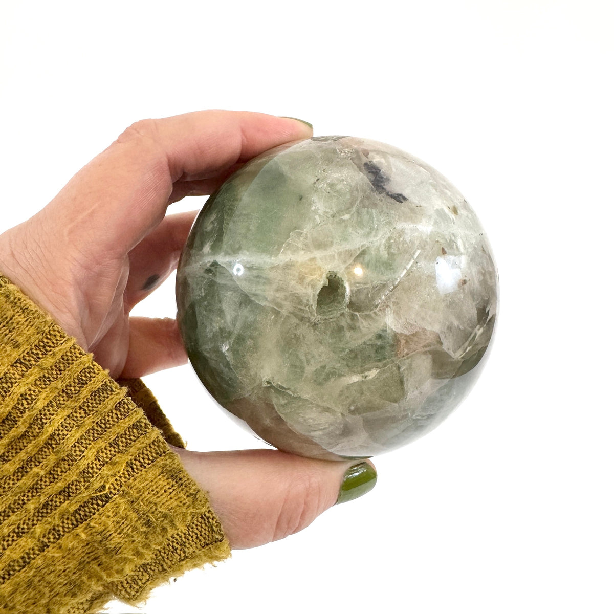 Large Green Fluorite Crystal Ball / FoxlarkCrystals