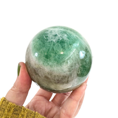 Large Green Fluorite Crystal Ball / FoxlarkCrystals
